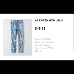 American eagle ripped mom jeans